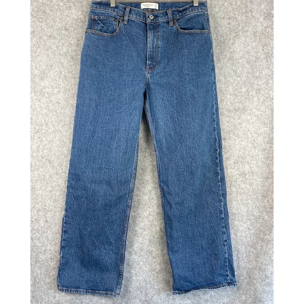 Abercrombie Fitch Jeans 90s Relaxed High Rise Womens 32/14 Medium Wash Denim‎